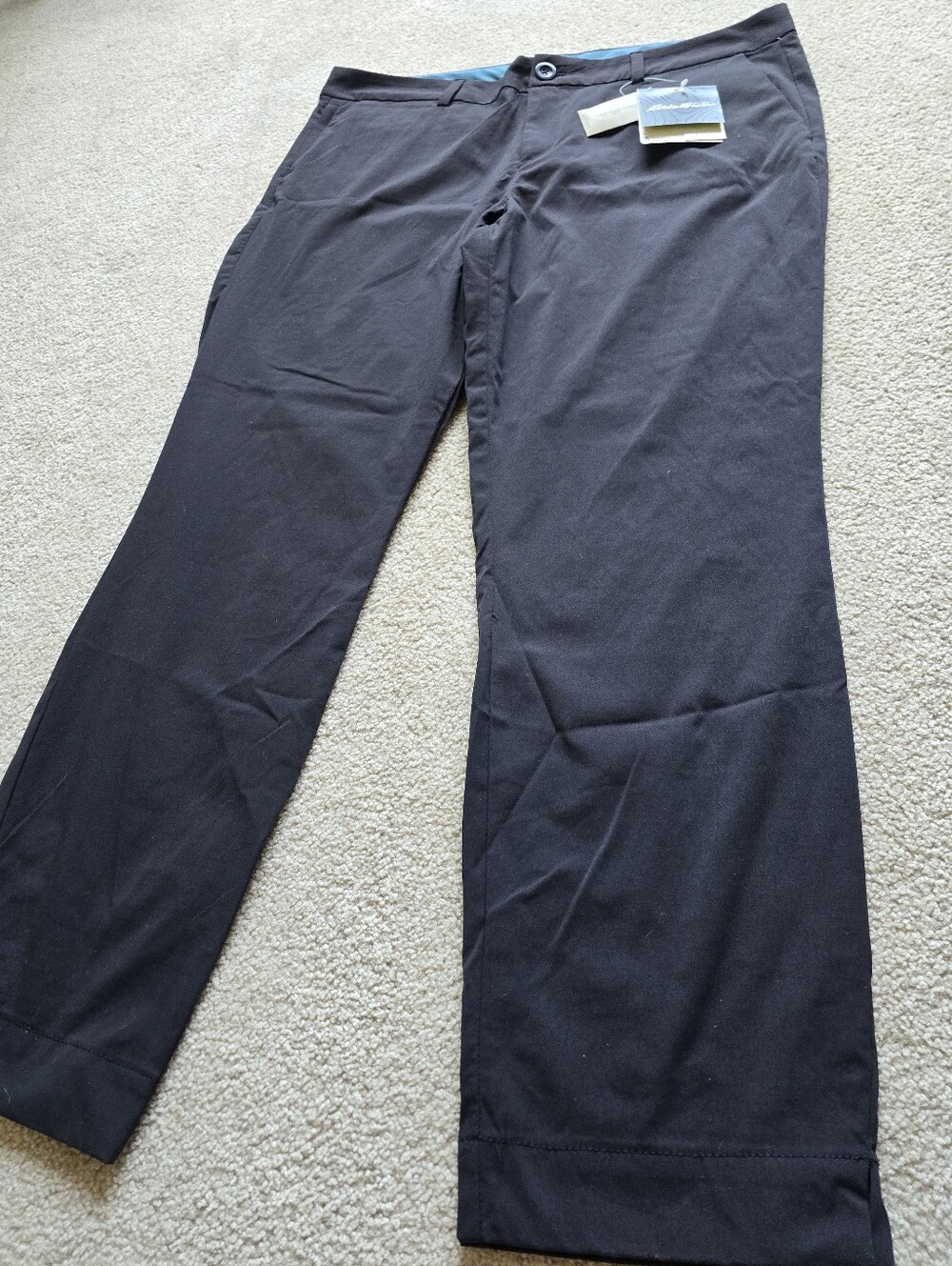 NWT Eddie Bauer WR Voyager Ankle Pants Size 14 Black Travel Pants